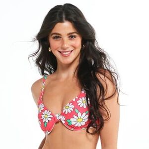 California Sunshine Hot Pink Daisy Bikini Set